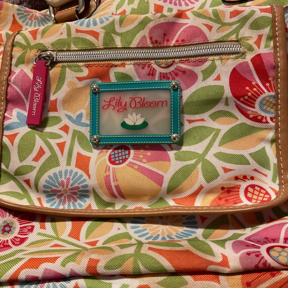 Lily Bloom Floral Shoulder Bag Colorful Canvas Purse Missing Crossbody Strap - Picture 5 of 7